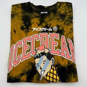 Ice Cream Shirt medium Tie Dye Spoon Fed Yellow Cone Head Japanese Street rare